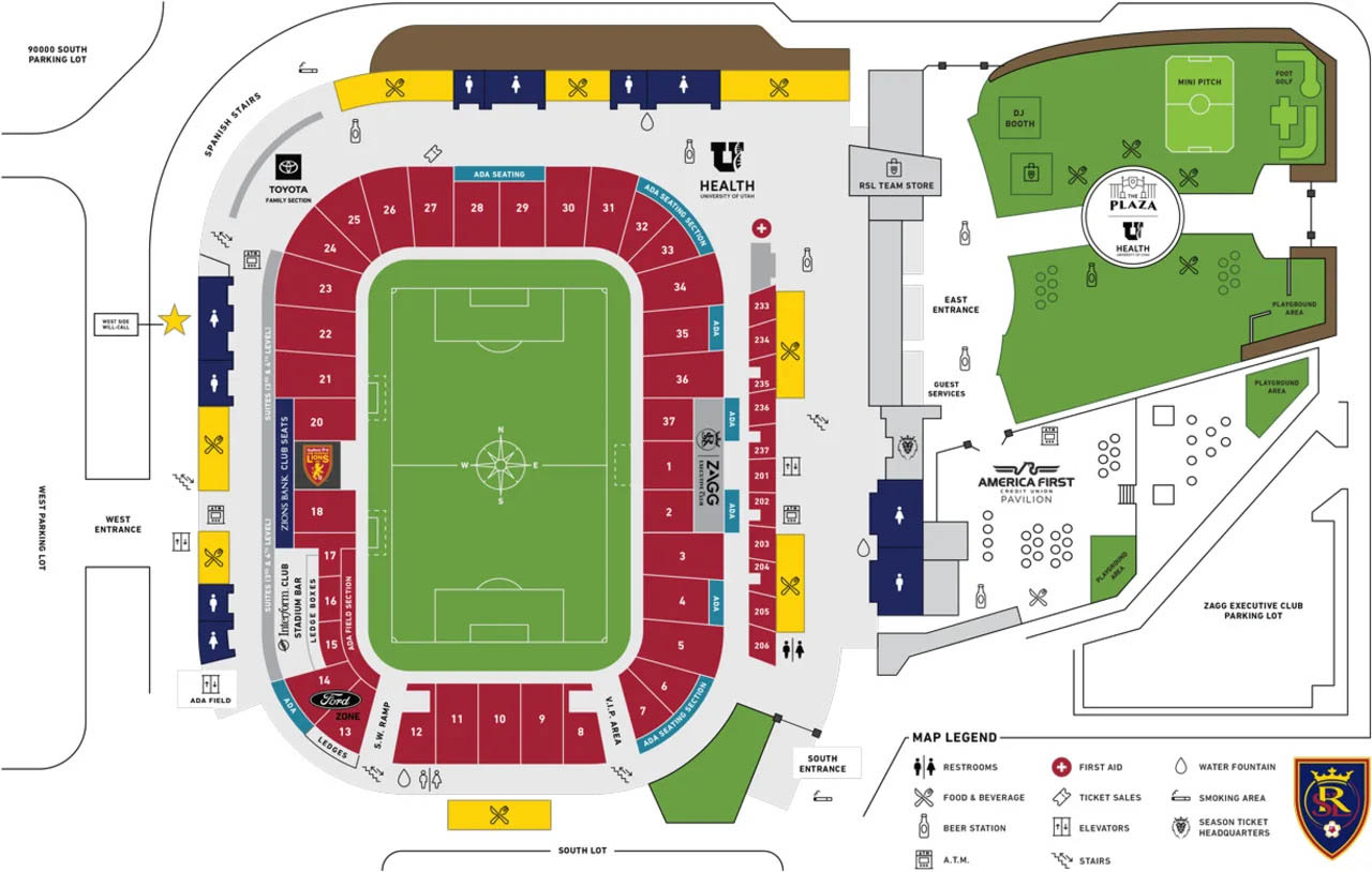 RSL Stadium Map