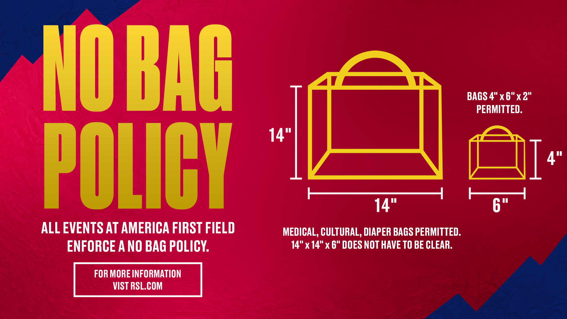 America First Field No Bag Policy